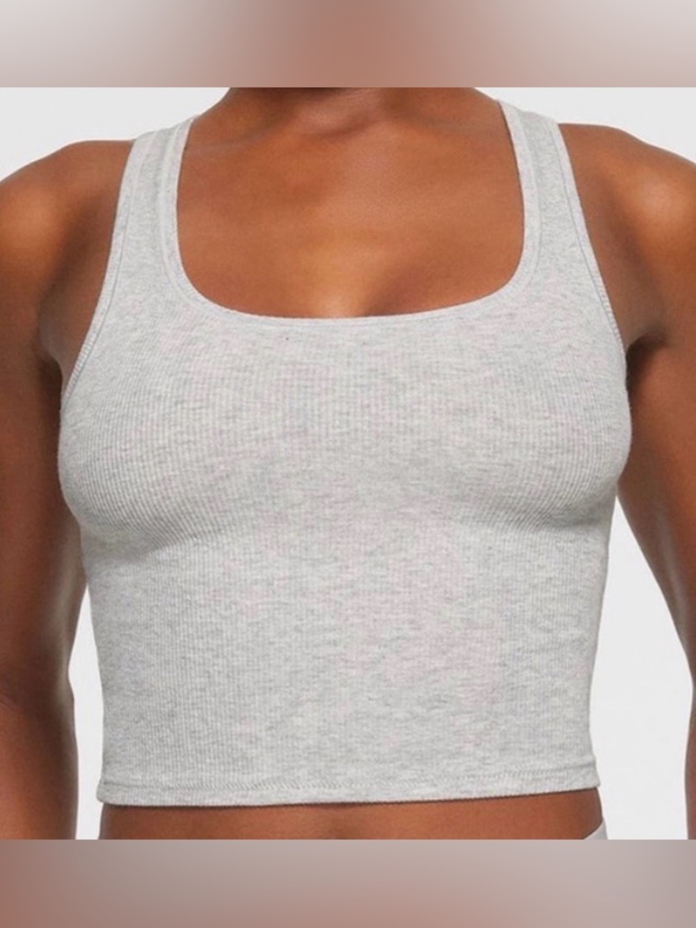 🤍 SKIMS Cotton Rib Tank | Heather Grey | Sz. XS | EUC 🏷️